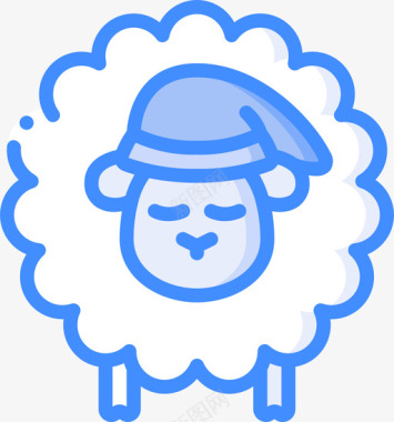 绵羊睡眠时间4蓝色图标图标