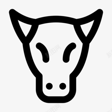 牛动物头图标图标