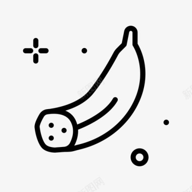香蕉水果28线状图标图标