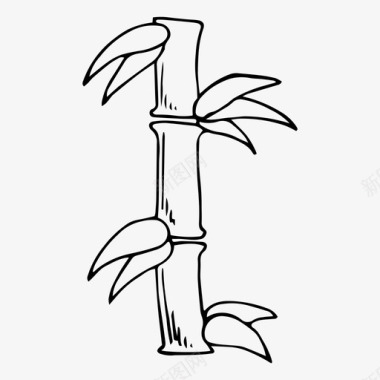 竹子竹叶美容图标图标