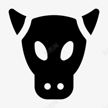 牛动物头图标图标