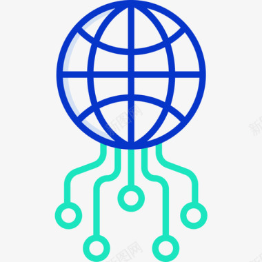 人工网络人工智能50轮廓颜色图标图标