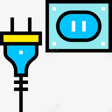 装置插头装置40线性颜色图标图标