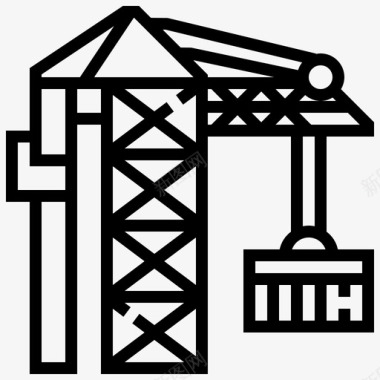 塔吊建筑施工图标图标