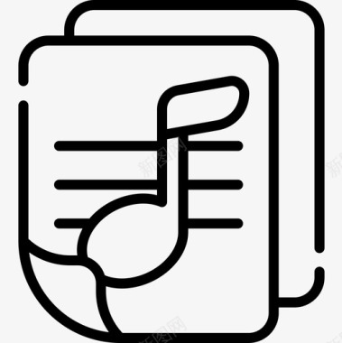 音乐表音乐117线性图标图标
