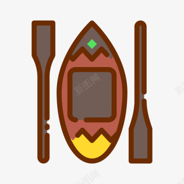 WEB风格独木舟波西米亚风格17线性颜色图标图标