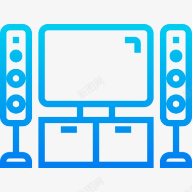 音频电影院71渐变图标图标