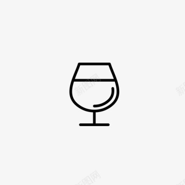 干邑玻璃杯白兰地饮料图标图标