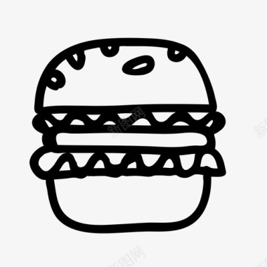 平底锅汉堡快餐平底锅图标图标
