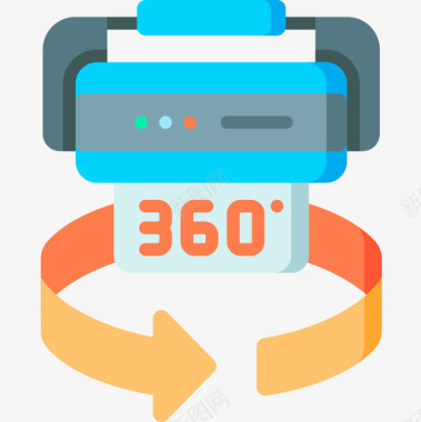 360杀毒360度虚拟现实68度平面图标图标