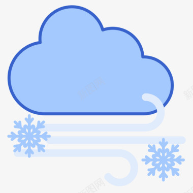 天气暴风雪221天气线性颜色图标图标
