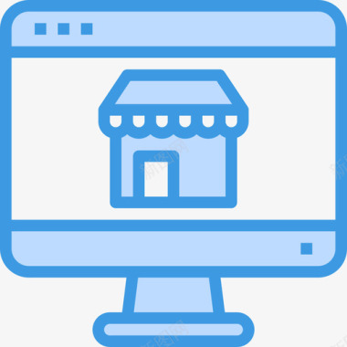 商店网站和windows界面蓝色图标图标