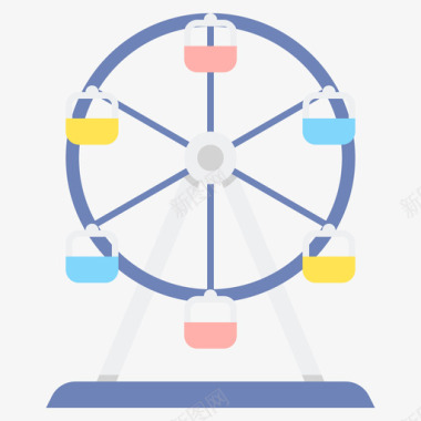 公园小品摩天轮主题公园2平面图标图标