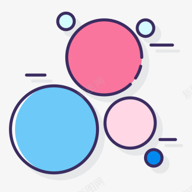 气泡信息图5线性颜色图标图标