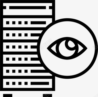 云服务器服务器托管云线性图标图标