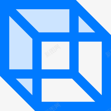 立方体数学8蓝色图标图标