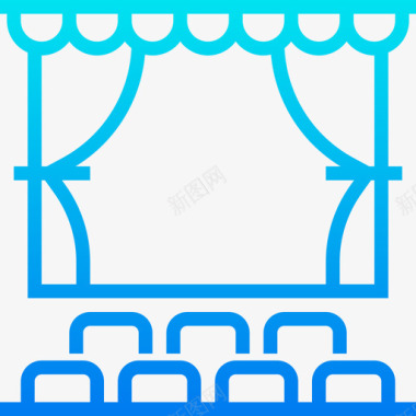 电影星空观众71电影院渐变图标图标