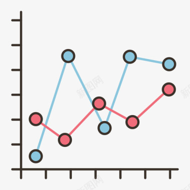 圣诞节信息图折线图信息图4线颜色图标图标