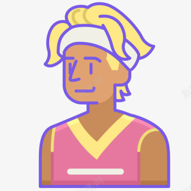 篮球运动员头像男线性肤色图标图标