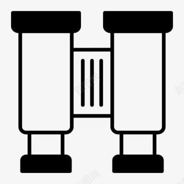 户外铁门双筒望远镜探险露营图标图标