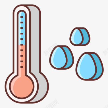 水温温度计温度计天气224线性颜色图标图标