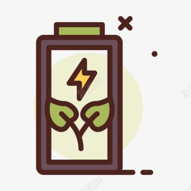 电池绿色1线性颜色图标图标