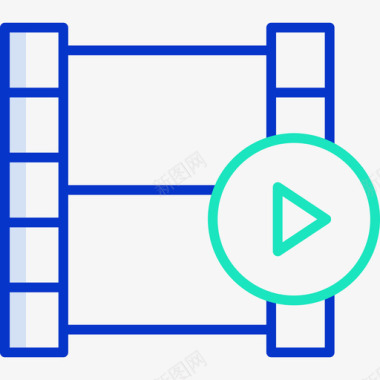 特效电影电影胶片电影院65轮廓颜色图标图标