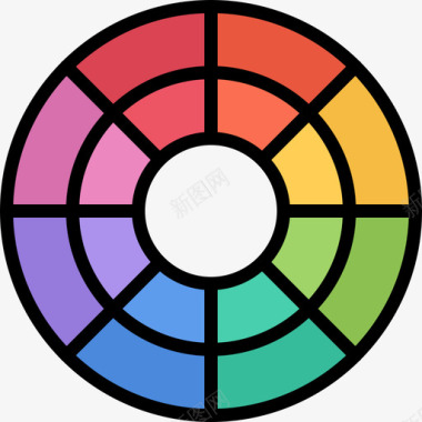 彩色圆圈品牌7图标图标