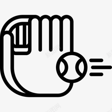 手套棒球50直线型图标图标