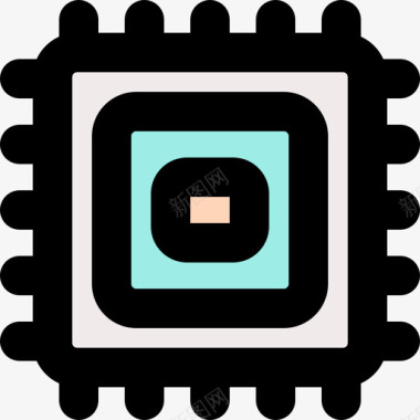 种植技术1图标Cpu技术设备1线性颜色图标图标