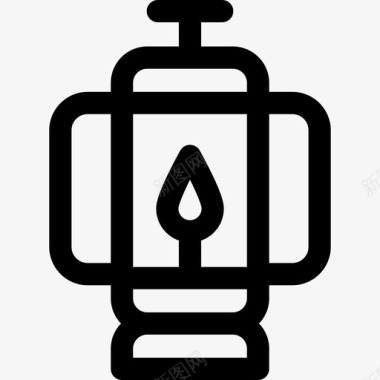 夏令营总动员油灯夏令营13线性图标图标
