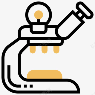 黄色躺椅显微镜茎17黄色阴影图标图标