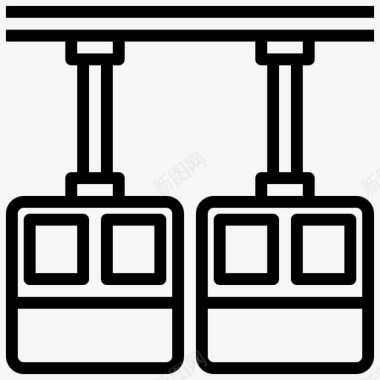主题缆车主题公园4直线图标图标