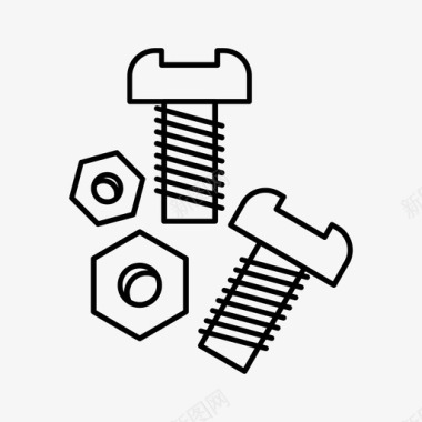 螺栓螺母螺钉图标图标