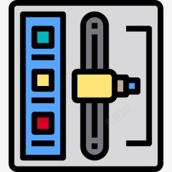 电镀车杆换档杆2号车线性颜色图标高清图片
