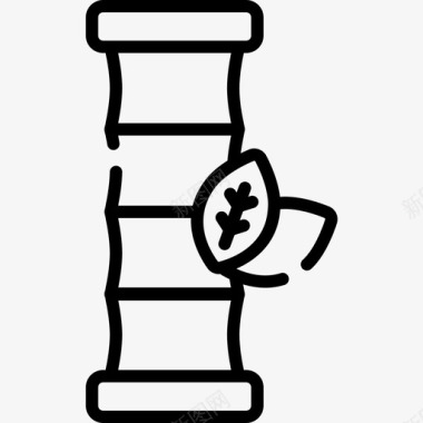 竹制桑拿房25线性图标图标