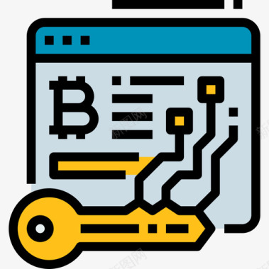 白色钥匙数字钥匙数字货币3线性颜色图标图标