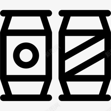 啤酒罐68号酒吧直列式图标图标