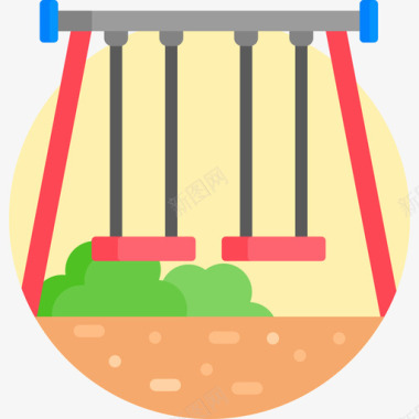 秋千矢量秋千操场55平坦图标图标