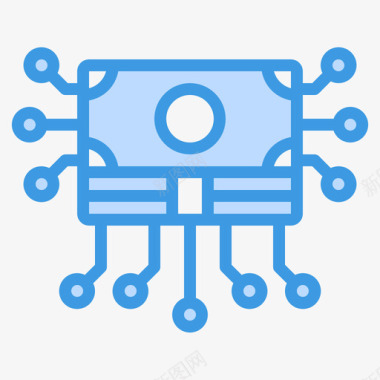 金钱商业和金融5蓝色图标图标