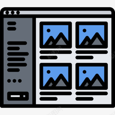 侧边栏网站6彩色图标图标