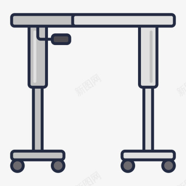 可拆卸办公桌办公桌共工作空间7线性颜色图标图标