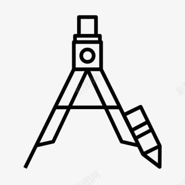 家庭摄影机指南针绘图罗盘教育图标图标
