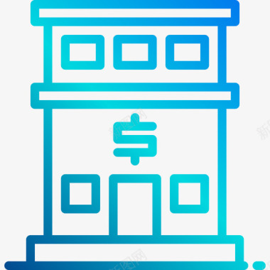 资金转移银行货币资金线性梯度图标图标