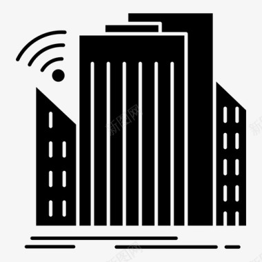 智能城市wifi建筑建筑城市图标图标