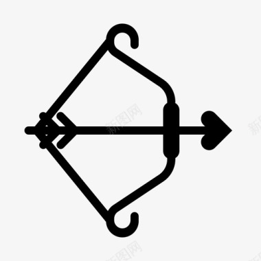丘比特箭弓和箭丘比特图标图标