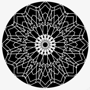 装饰艺术抽象花伊斯兰艺术曼陀罗图标图标