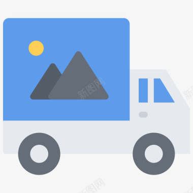 电商品牌卡车品牌6扁平图标图标
