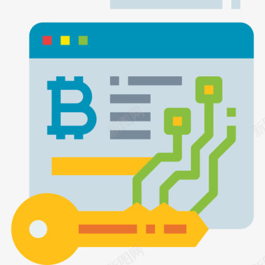 数字钥匙数字货币4扁平图标图标