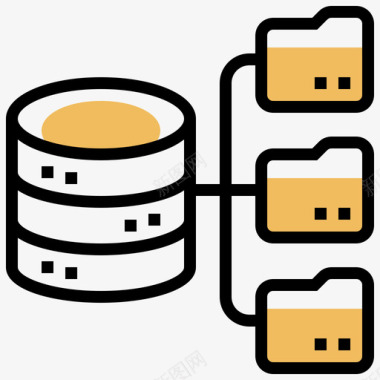 黄色金子托管数据库管理4黄色阴影图标图标